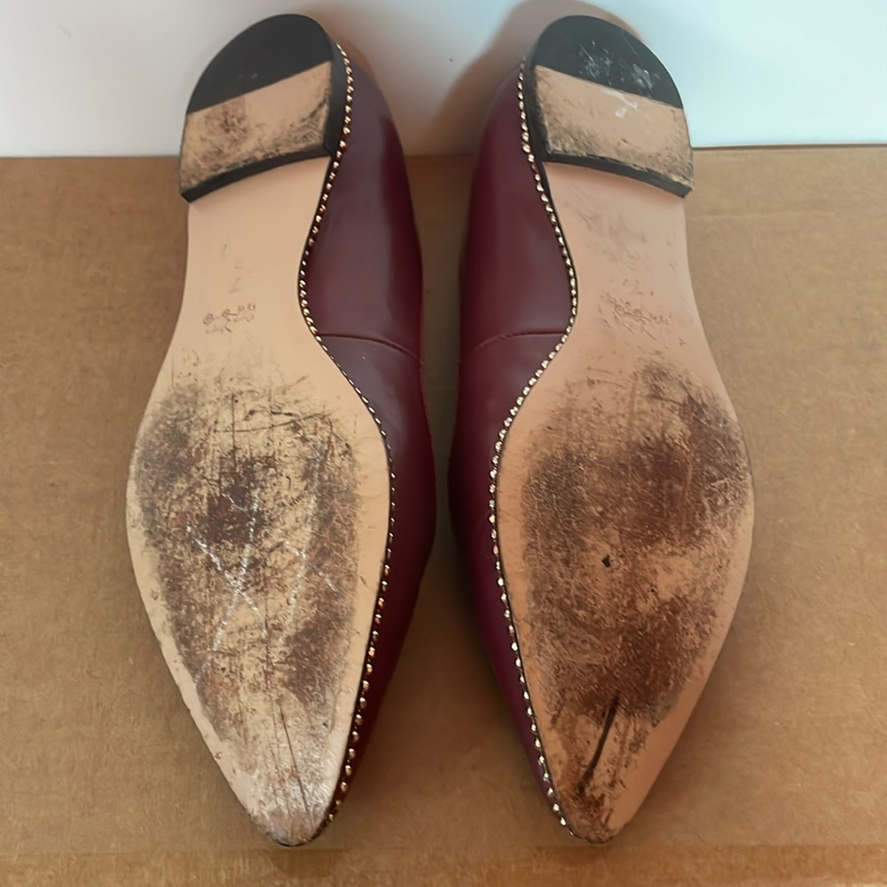 Coach Burgundy Women's Flats - Picture 3 of 5